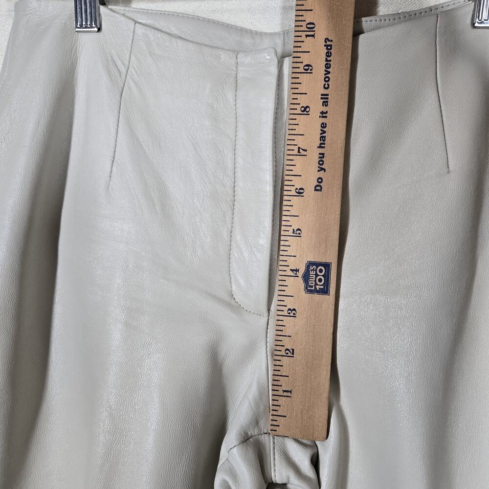 Venus Williams Wilsons Leather Pants sz 8 Beige Flare Leg Lined READ - Picture 12 of 15